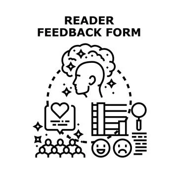 Reader feedback form collecting customer opinion survey Stock Illustration