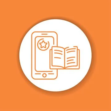 Reader mobile application in smartphone color glyph icon. Stock Illustration
