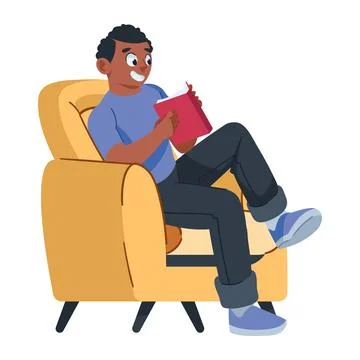 Reader sitting with book Stock Illustration