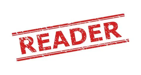 READER Stamp with Scratched Style and Double Parallel Lines Stock-Illustration