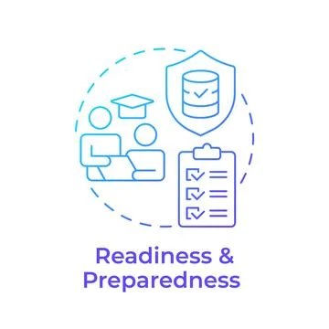 Readiness and preparedness blue gradient concept icon Stock Illustration