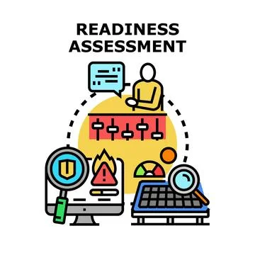 Readiness assessment evaluating system performance and security 库存插图