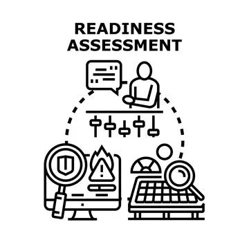 Readiness assessment evaluating system performance and security Stock Illustration