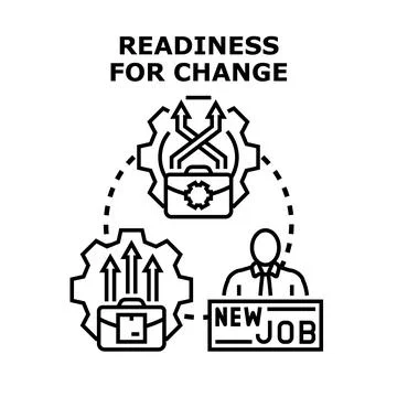 Readiness for change finding a new job Stock Illustration