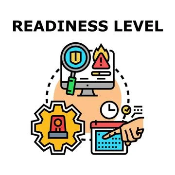 Readiness level concept detecting system risks Illustrazione stock