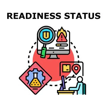 Readiness status computer security process concept 스톡 일러스트