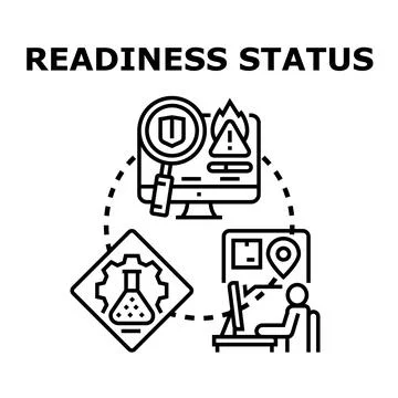 Readiness status computer security process concept Stock Illustration