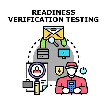Readiness verification testing process preparing for project implementation Stock Illustration