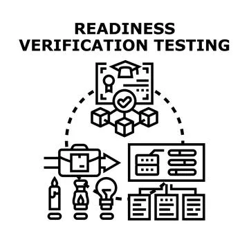 Readiness verification testing process preparing for certification Stock Illustration