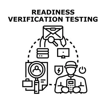 Readiness verification testing process preparing for project implementation Stock Illustration