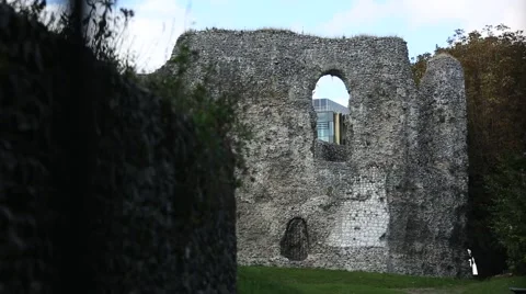 Reading Abbey Ruins in the bleak Stock Footage 68695509