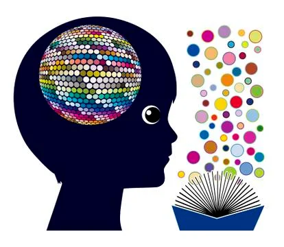 Reading affects the brain of children Stock Illustration