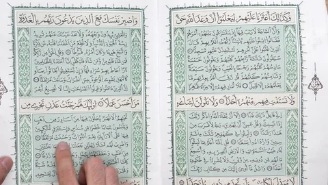 Reading in Arabic Top View Stock Footage 79537965