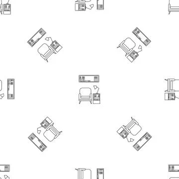Reading armchair pattern seamless Illustrazione stock