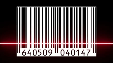 Reading a bar code with red beam Video stock 69191418