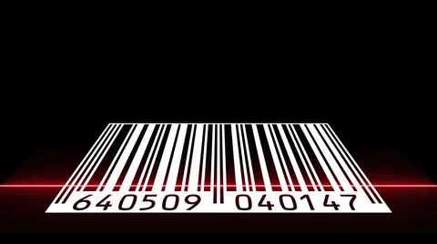 Reading a bar code with red beam Stock-Illustration
