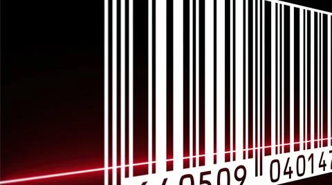 Reading a bar code with red beam Stock-Illustration