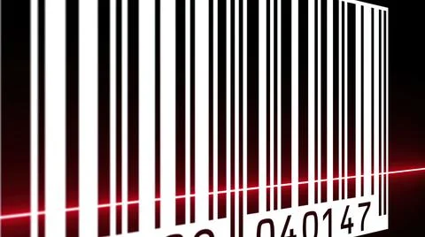 Reading a bar code with red beam 스톡 일러스트