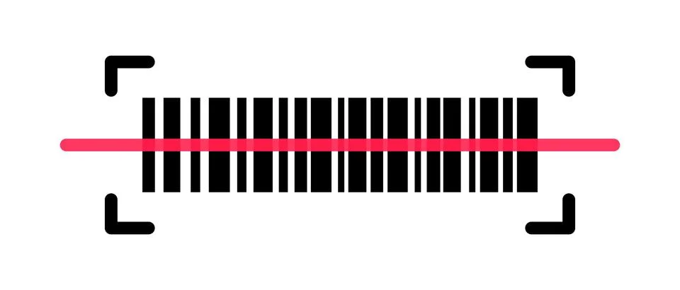 Reading barcode. Barcode scanning. Product identification. Vector. Stock Illustration