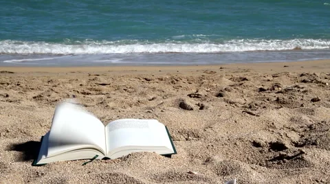 Reading in the beach Video stock 51704917
