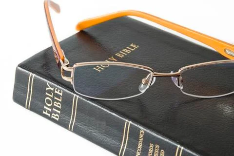 Reading The Bible 스톡 사진