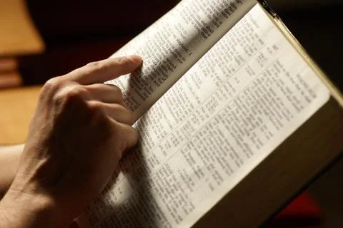 Reading bible Stock Photos