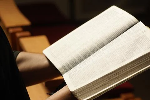 Reading bible Stock Photos