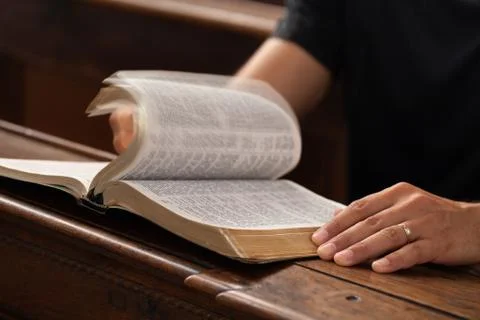 Reading bible Stock Photos