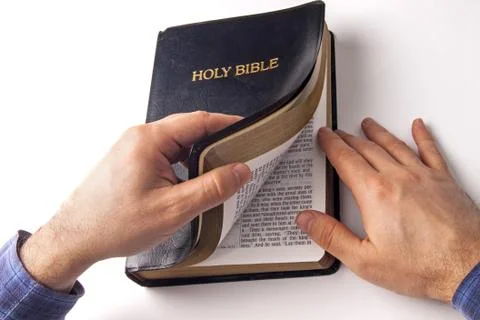 Reading a bible Stock Photos