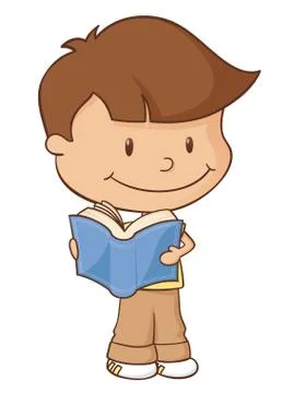 Reading book boy Stock Illustration