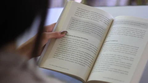 Reading Book Close Up Stock Footage 112907316