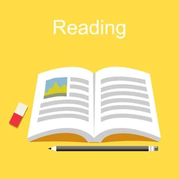 Reading book concept. Study and literature. Education background. Stock Illustration