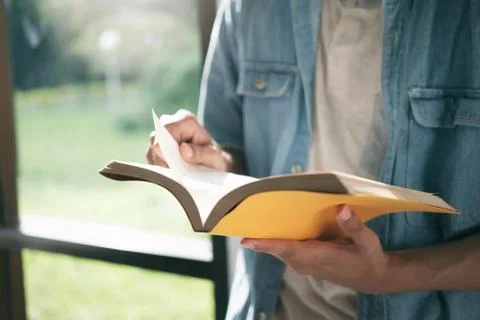 Reading a book. Education, Learning Reading concept. Stock Photos