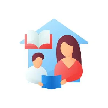 Reading book flat icon Stock Illustration