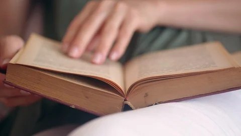 Reading a book Stock Footage 92535699