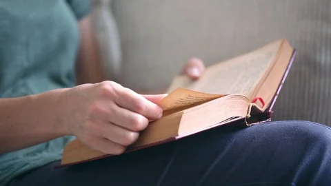 Reading a book Video stock 92541116