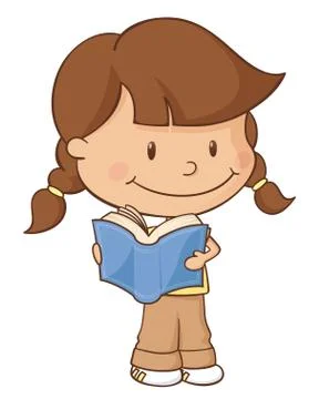 Reading book girl Stock Illustration