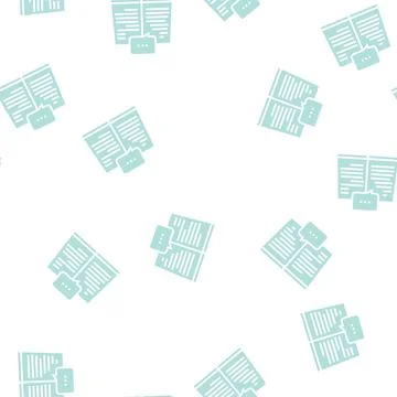 Reading book glyph seamless pattern Stock Illustration