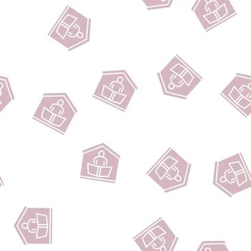 Reading book glyph seamless pattern Illustrazione stock
