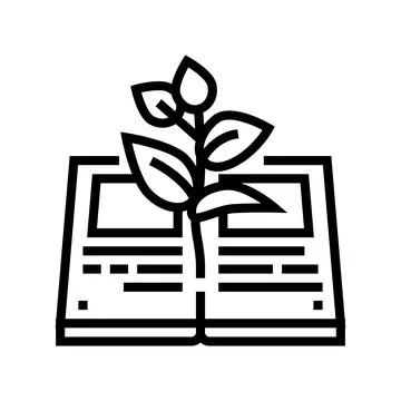 Reading book for growing knowledge line icon vector illustration Stock Illustration