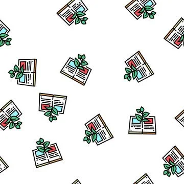 Reading book for growing knowledge vector seamless pattern 스톡 일러스트