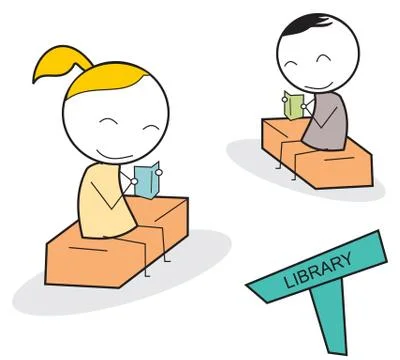 Reading a book Stock Illustration