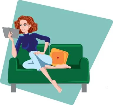 Reading the book. Stock Illustration