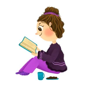 Reading a book. Stock Illustration
