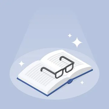 Reading Book Knowledge Isometric Illustration Stock Illustration