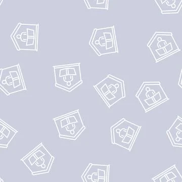 Reading book line seamless pattern Stock Illustration