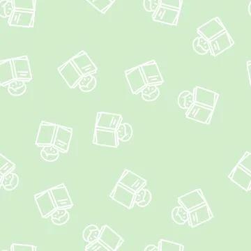 Reading book line vector seamless pattern Illustrazione stock