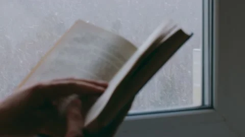 Reading book near a window Stock Footage 235156333