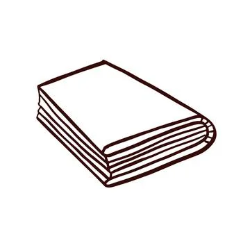 Reading book, notepad line monochrome illustration Stock Illustration