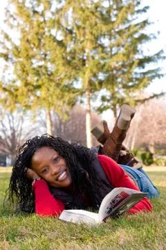 Reading a book Stock Photos